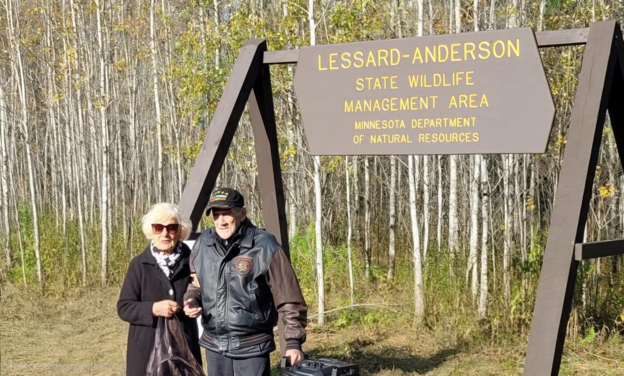 Lessard WMA 2(1) Bob Lessard and Carol Anderson address the crowd at the dedication ceremony.